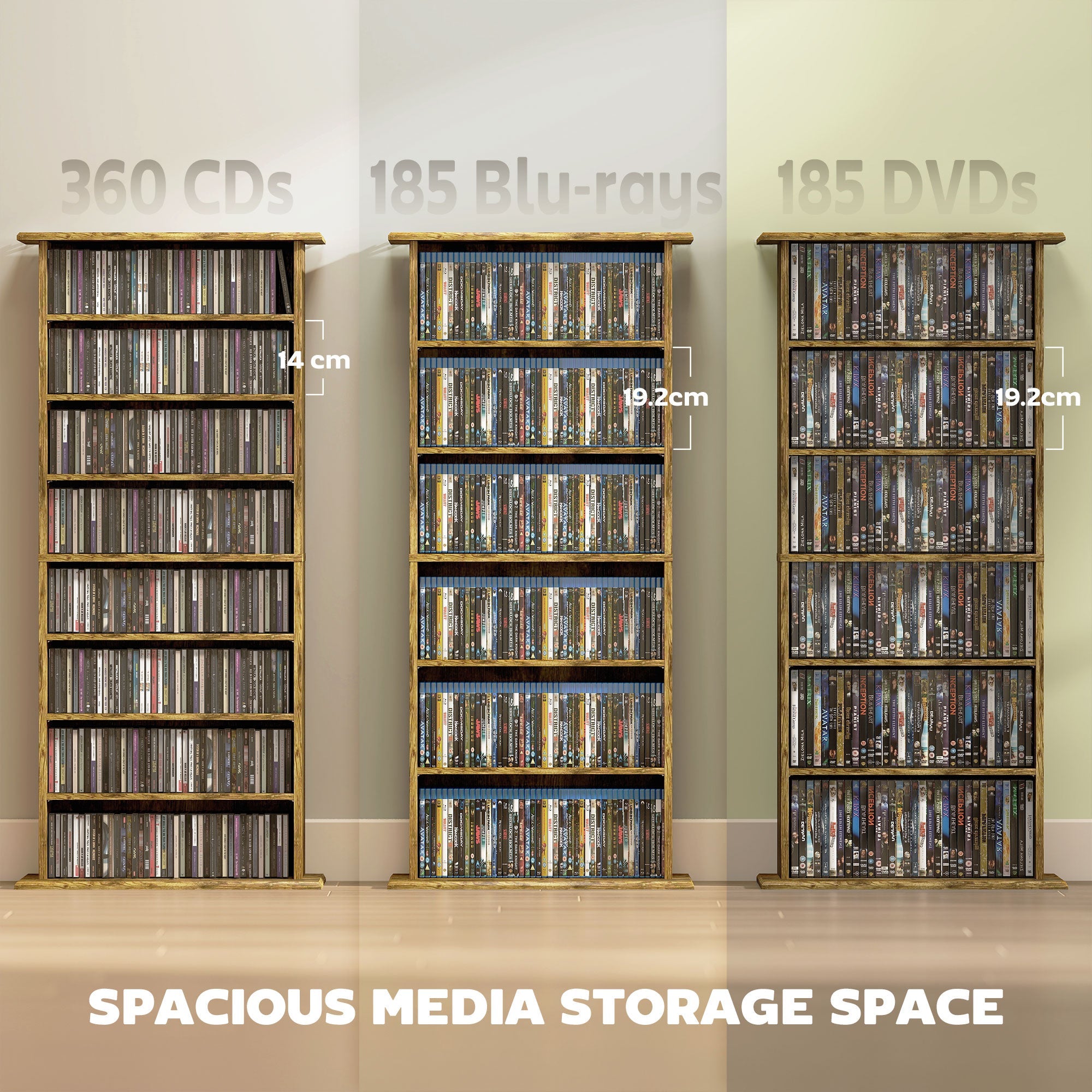 HOMCOM 360 CD Storage Unit - Rustic Brown