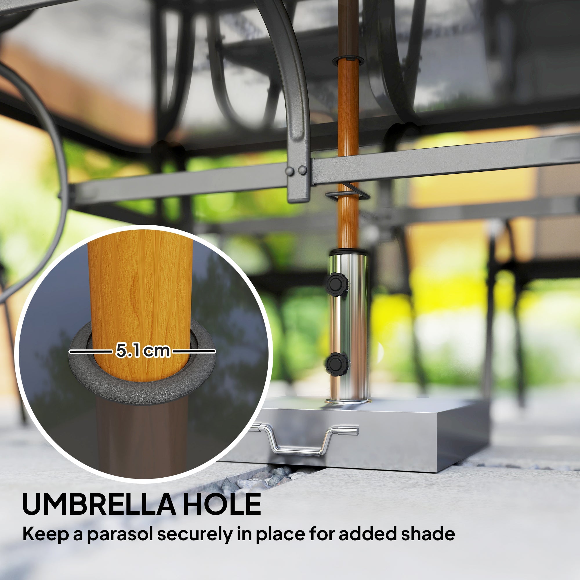 Outsunny Seven-Piece Outdoor Dining Set - Charcoal Grey