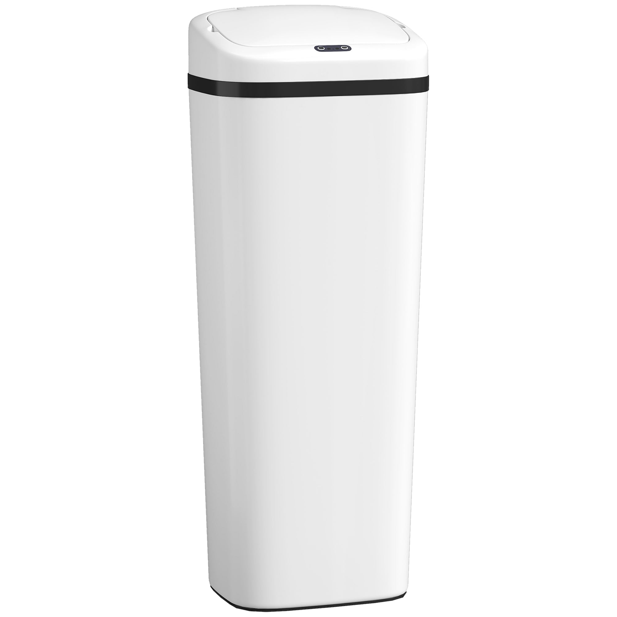HOMCOM 50L Stainless Steel Sensor Bin - White