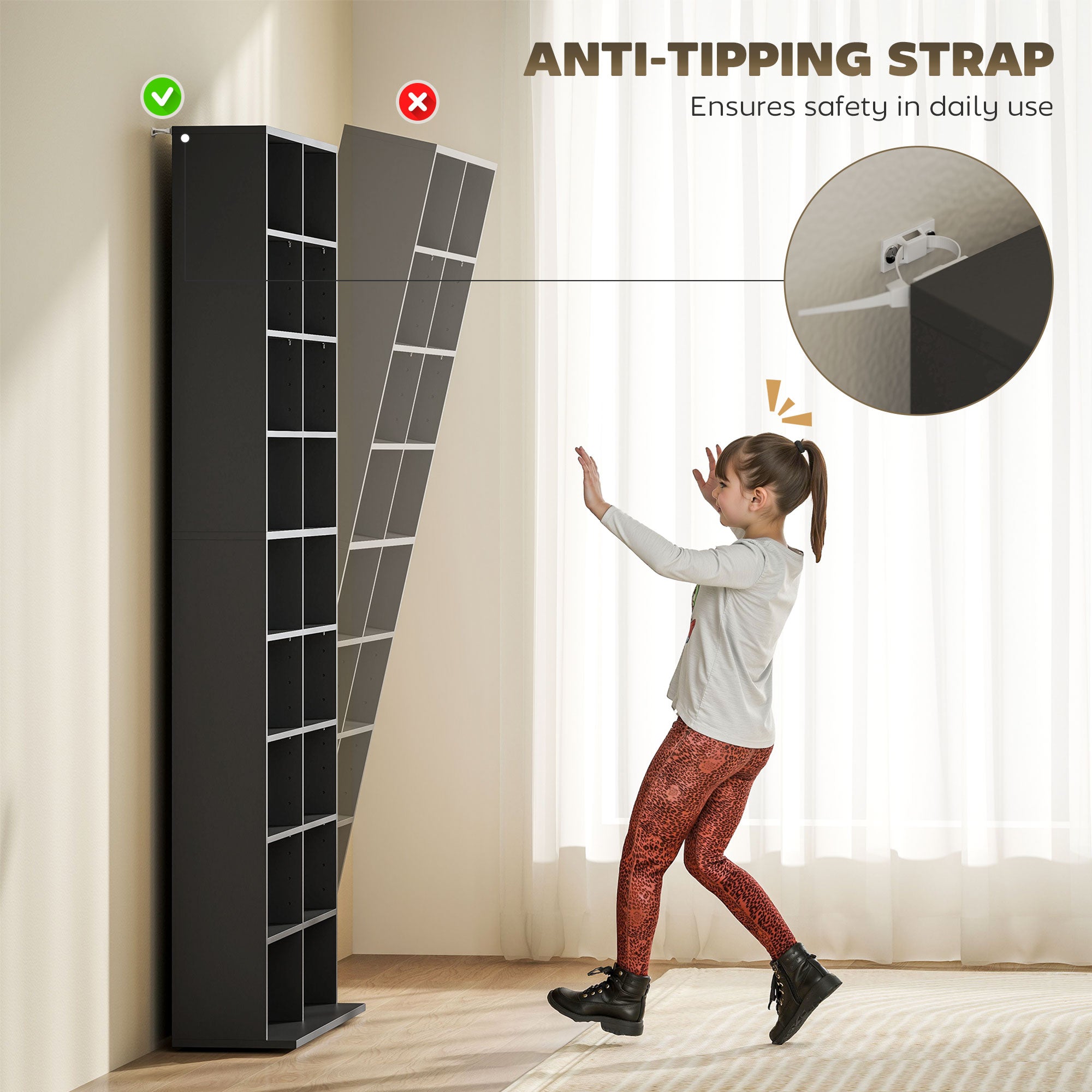 HOMCOM 640 CD Storage Tower - Black