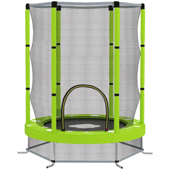 AIYAPLAY 4.6ft Toddler Trampoline w/ Safety Enclosure Net, for Indoor Outdoor Use, Ages 3-6 Years, Green