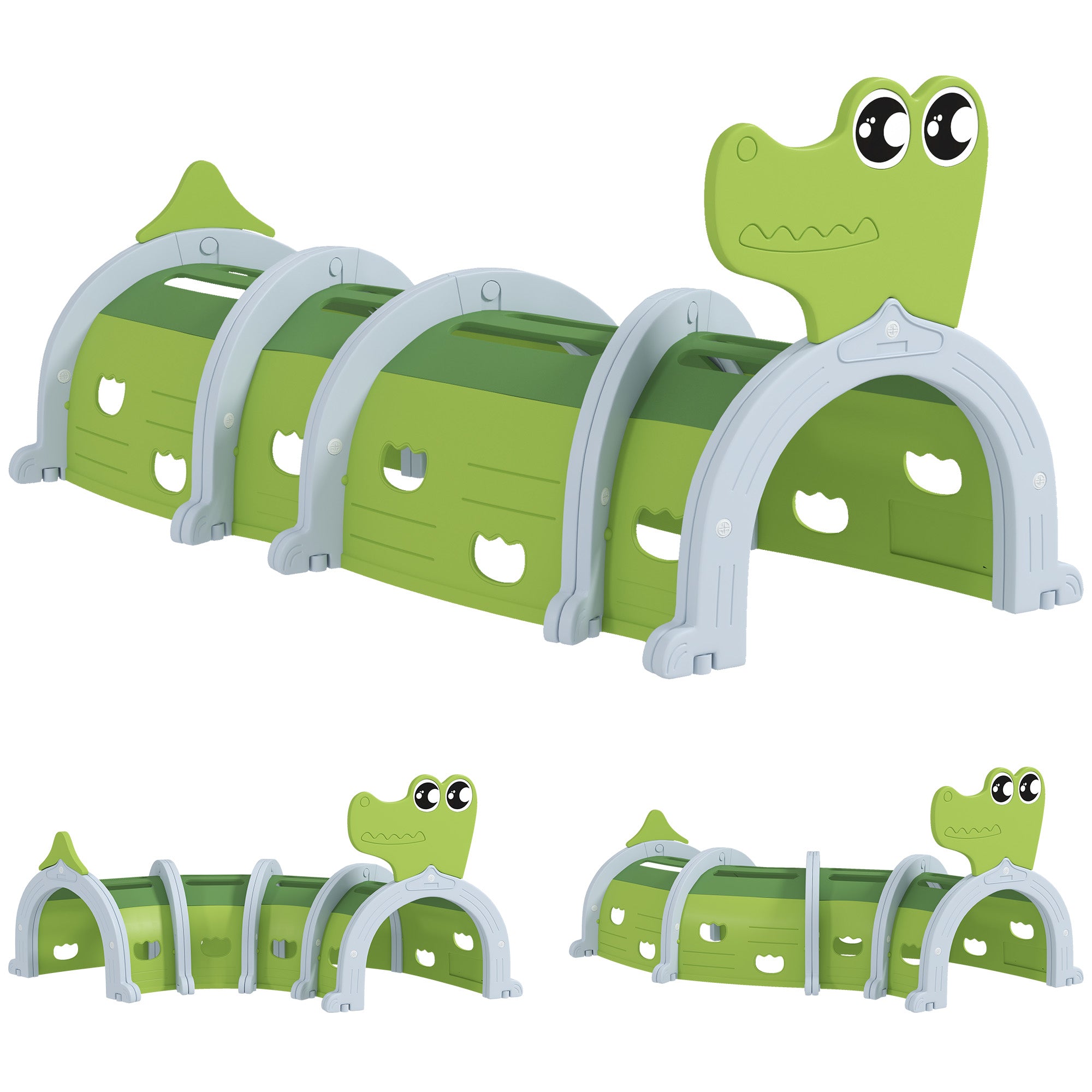 AIYAPLAY Crocodile Design Kids Play Tunnel for Ages 3-6 Crawl and Climb