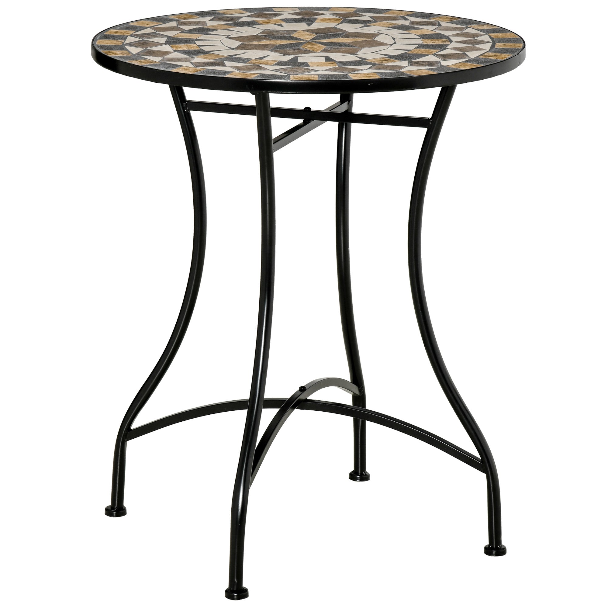 Outsunny 60cm Mosaic Outdoor Patio Table - Grey