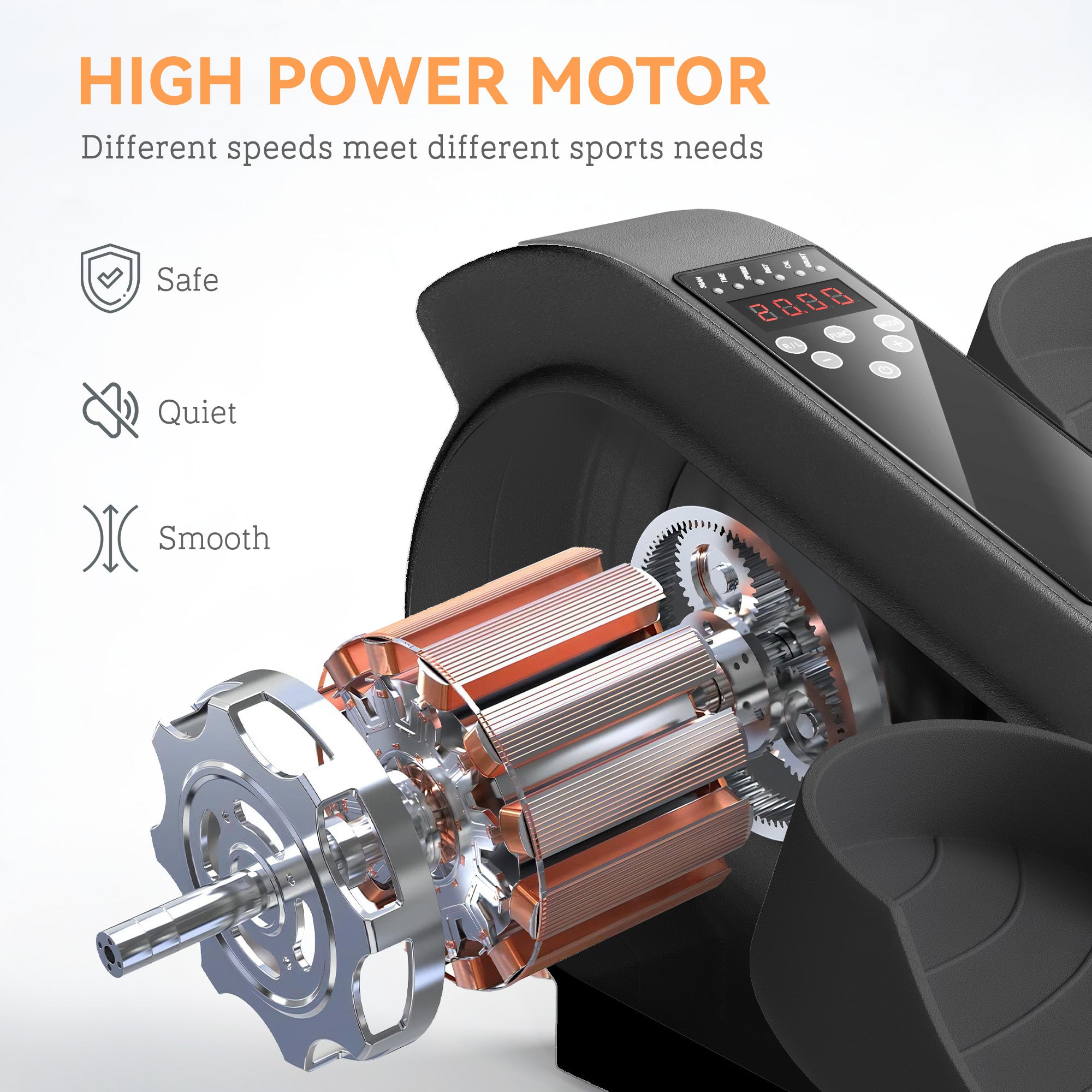 SPORTNOW Under Desk Elliptical Machine, Seated Pedal Exerciser, Mini Elliptical Trainer with LCD Monitor, Remote Control and 10 Adjustable Speed, Quiet & Portable for Seniors, Black