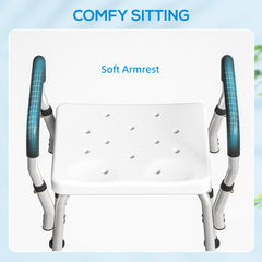 HOMCOM 57-69cm Aluminium Frame Bath Seat
