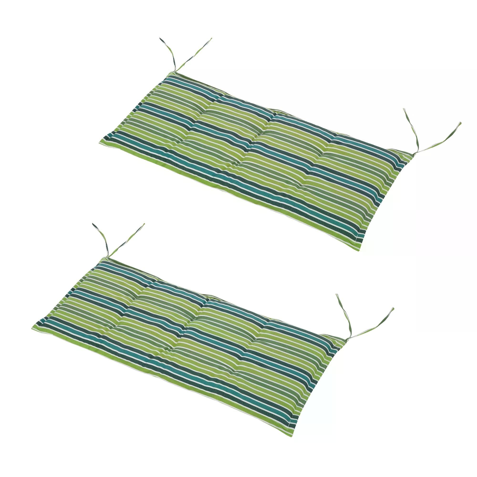 Outsunny Polyester Set Of 2 Swing Chair Cushion Green Stripes
