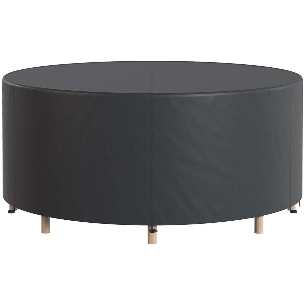 Outsunny Round Garden Furniture Cover, Waterproof Garden Table Cover, 420D Heavy Duty Oxford for Outdoor, Dia.214 x 70 cm, Black