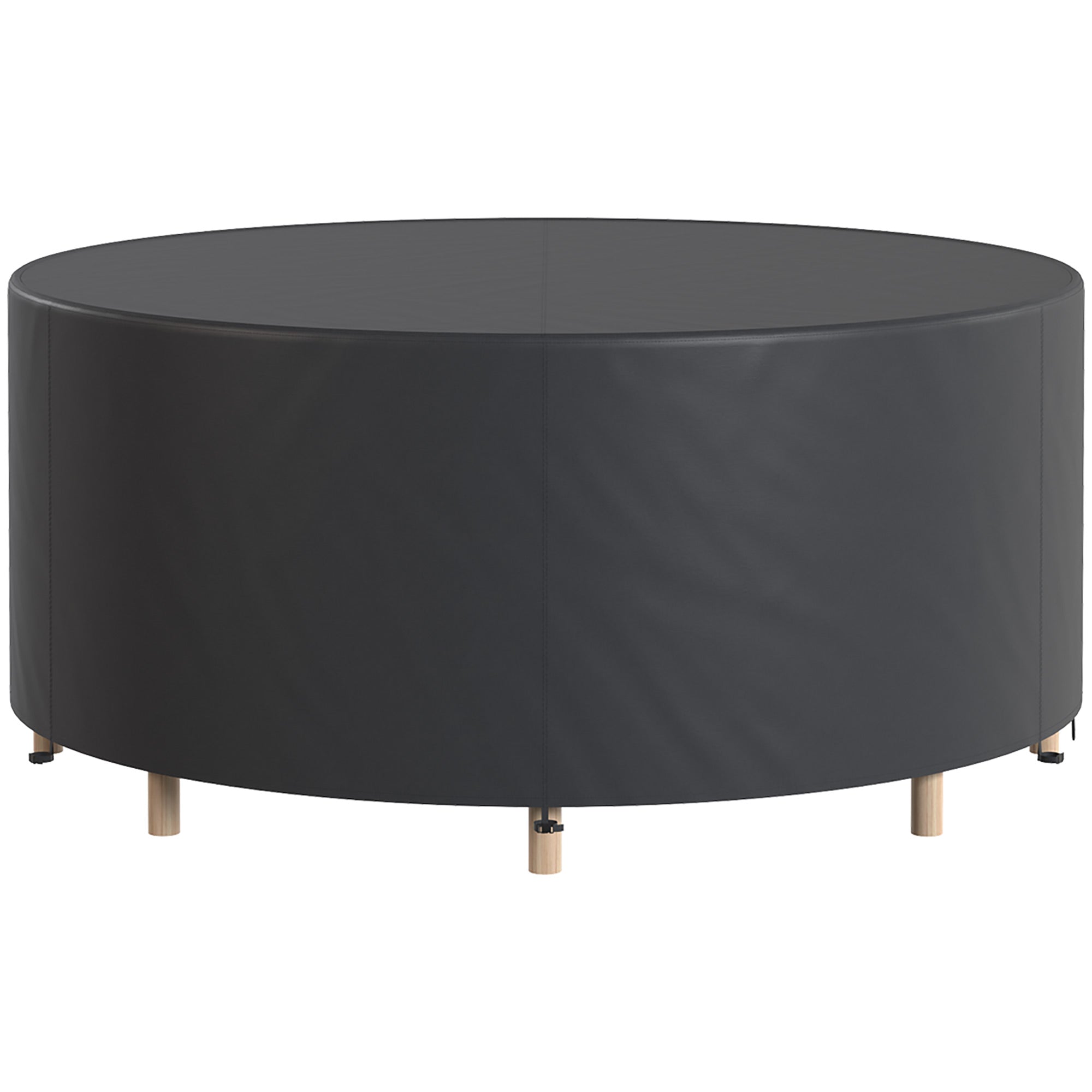 Outsunny Round Garden Furniture Cover, Waterproof Garden Table Cover, 420D Heavy Duty Oxford for Outdoor, Dia.214 x 70 cm, Black