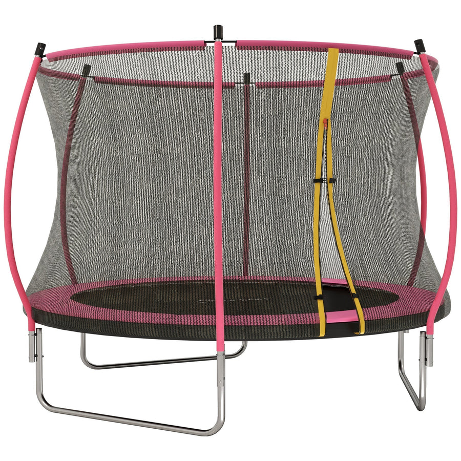 SPORTNOW 10ft Outdoor Trampoline with Enclosure Net, Spring Cover, Pink