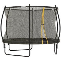SPORTNOW 8ft Outdoor Trampoline with Enclosure Net, Spring Cover, Black