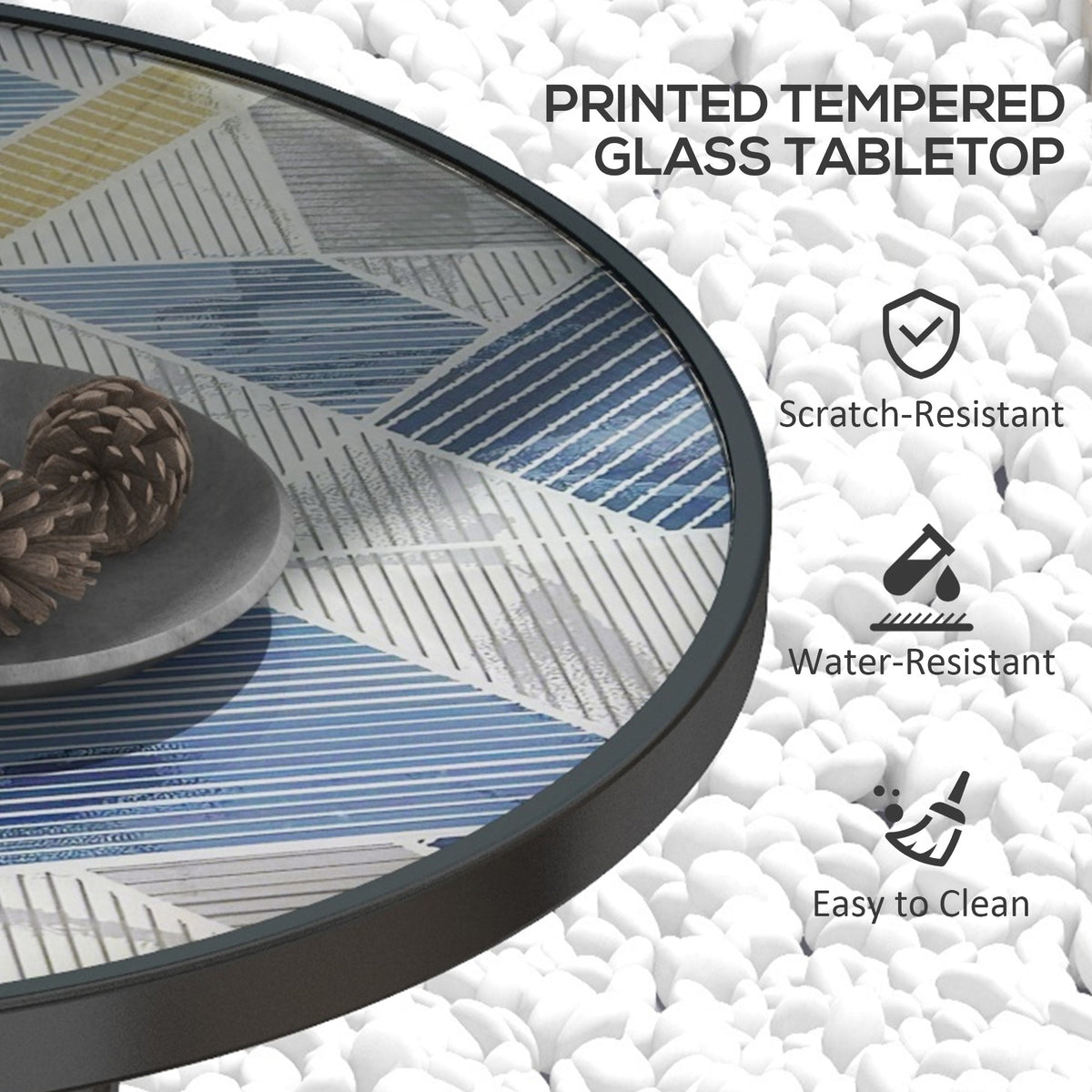 Outsunny Φ60 Garden Table in Multi Colour, image 4
