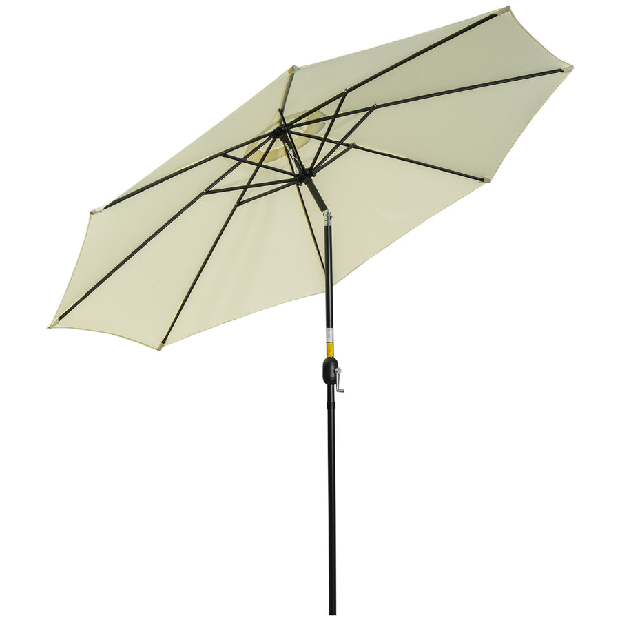 Outsunny 3(m) Tilting Parasol Garden Umbrellas in Beige
