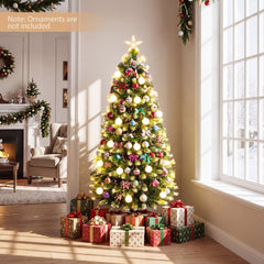 1.5m Artificial Fiber Optic Christmas Tree with Branch Tips and Warm White LED Lights Star Tree Topper