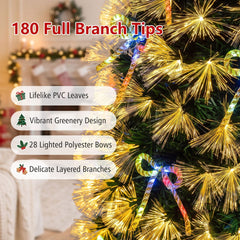 1.5m Pre-Lit Christmas Tree with Warm White Fiber Optics and Multi-Color LED Lights