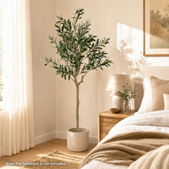1 Piece 150 cm Artificial Olive Tree with 24 Olive Fruits and 576 Silk Leaves