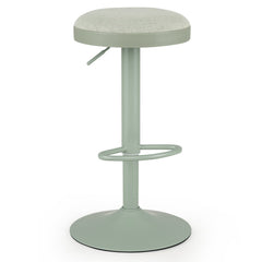 1 Piece Kitchen Bar Stool with Height Adjustment and D-Shaped Footrest-Green