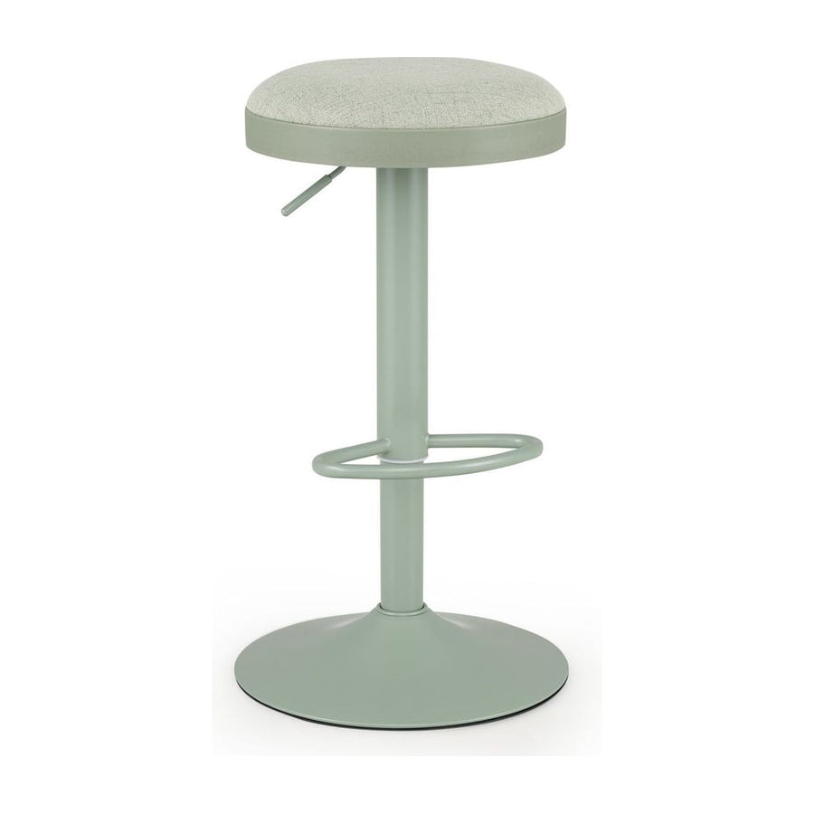 1 Piece Kitchen Bar Stool with Height Adjustment and D-Shaped Footrest-Green