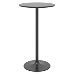 1 Piece Round Bar Table with Adjustable Height and Metal Base-Black