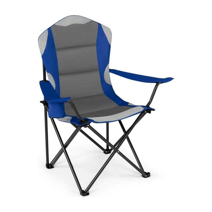 1 Pieces Folding Camping Chairs for Adults with Cup Holders-Navy