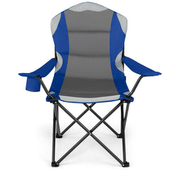 1 Pieces Folding Camping Chairs for Adults with Cup Holders-Navy