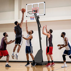 10 Levels Adjustable Basketball Goal System with Shatterproof Backboard Rebounder and Fillable Base