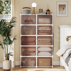 10 Tier Shoe Storage Cabinet with Removable Shelves