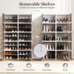 10 Tier Shoe Storage Cabinet with Removable Shelves
