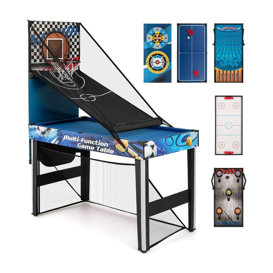 10-in-1 Combo Game Table Set with basketball hoop, football goal and table tennis surface