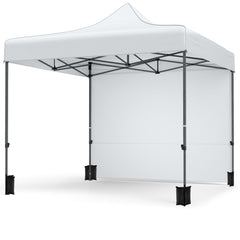 10 x 10 Feet Pop up Canopy Tent with 4 Removable Sidewalls-White