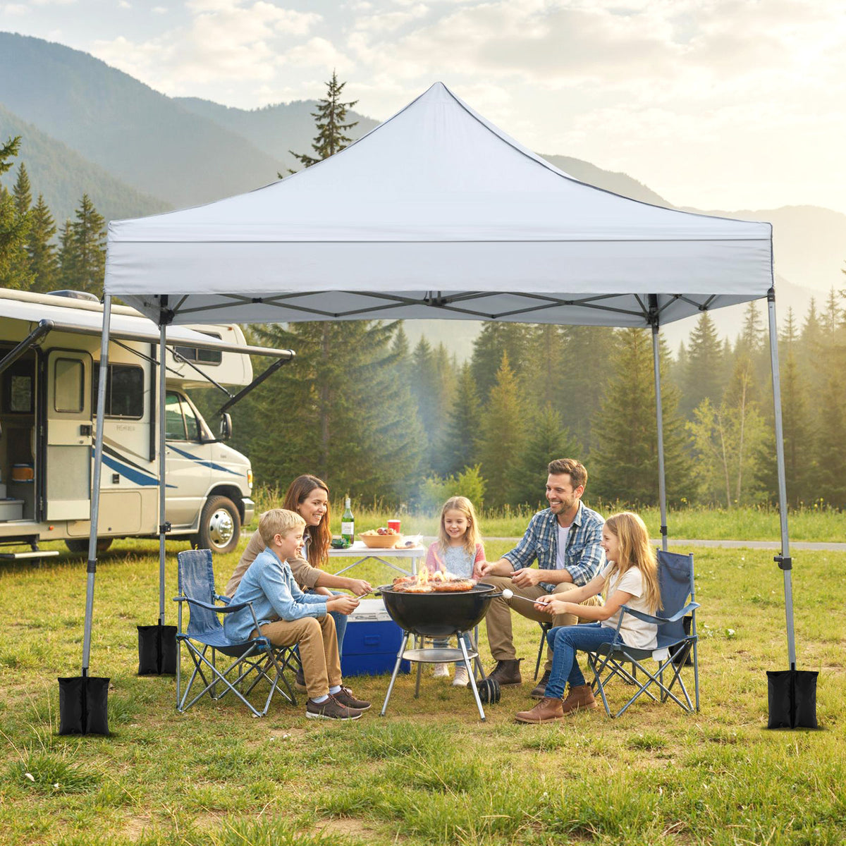 10 x 10 Pop Up Canopy Tent with 3 Sidewalls-Grey