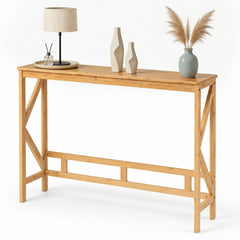 100 cm Bamboo Console Table for Narrow Entryway in Natural, image 4