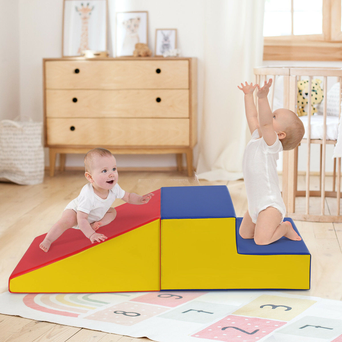 Toddler Climb and Crawl Foam Play Set-Blue & Red