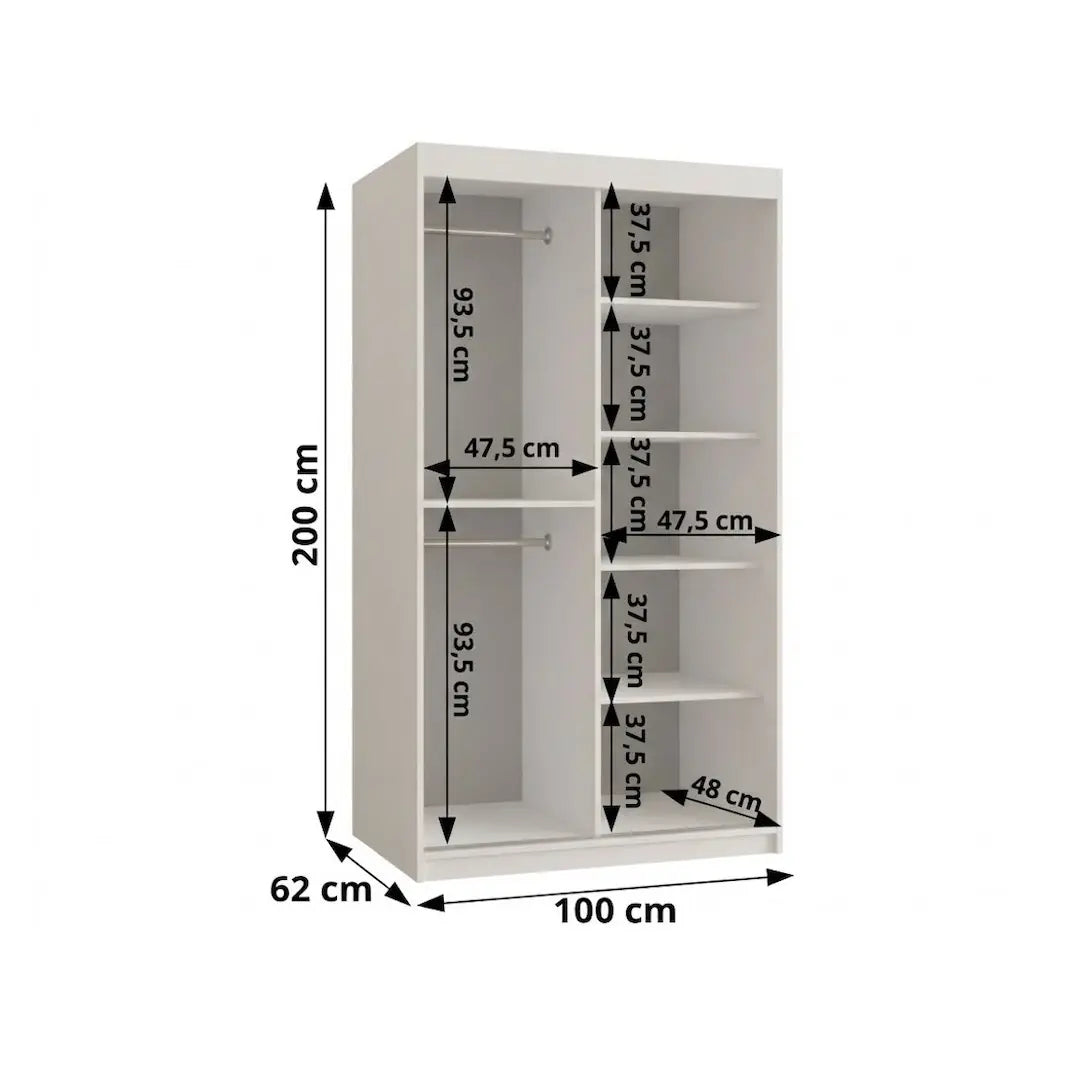 Spoti Sliding Door Wardrobe 100cm