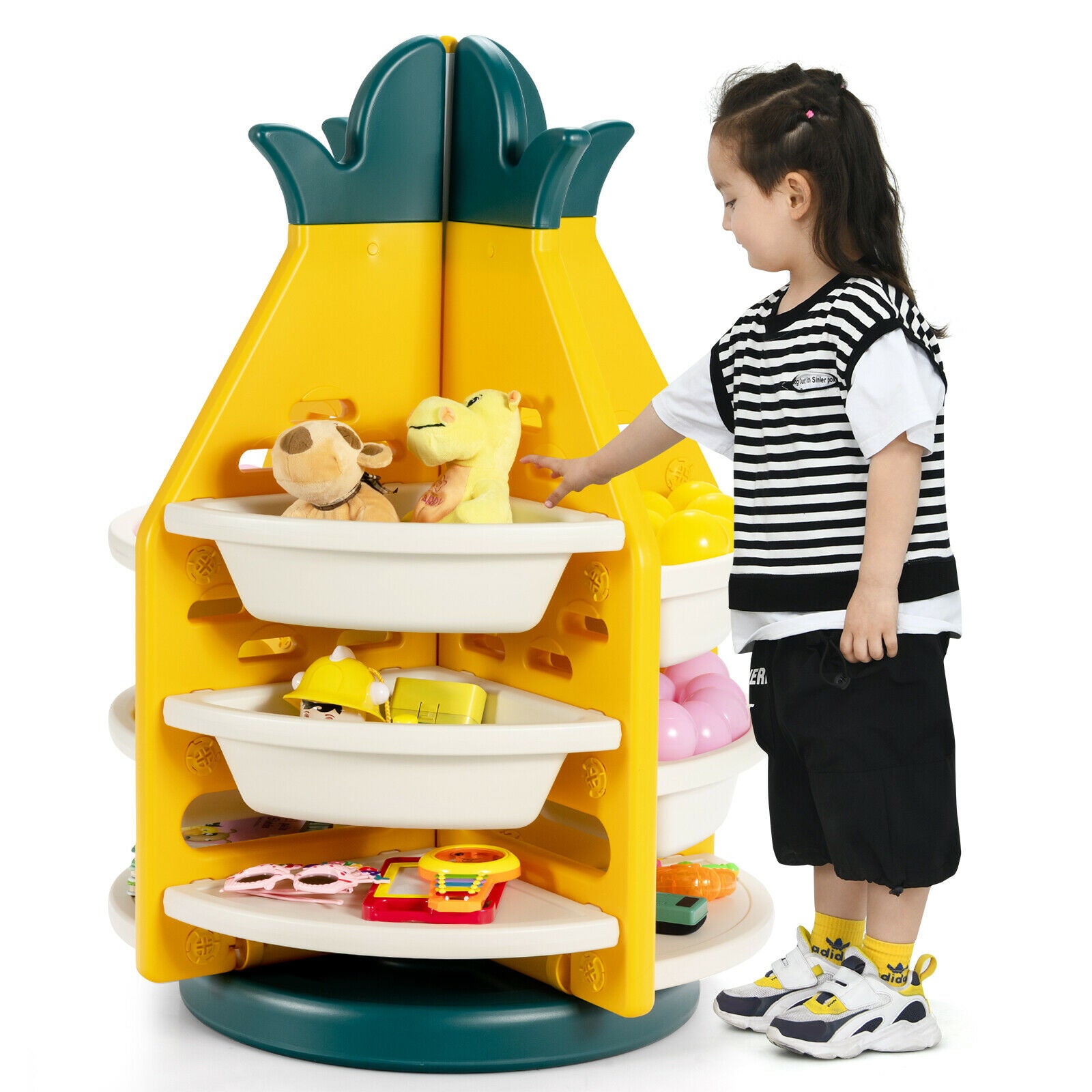 Kid's Pineapple Design 360¬∞ Rotation Toy Storage Organiser