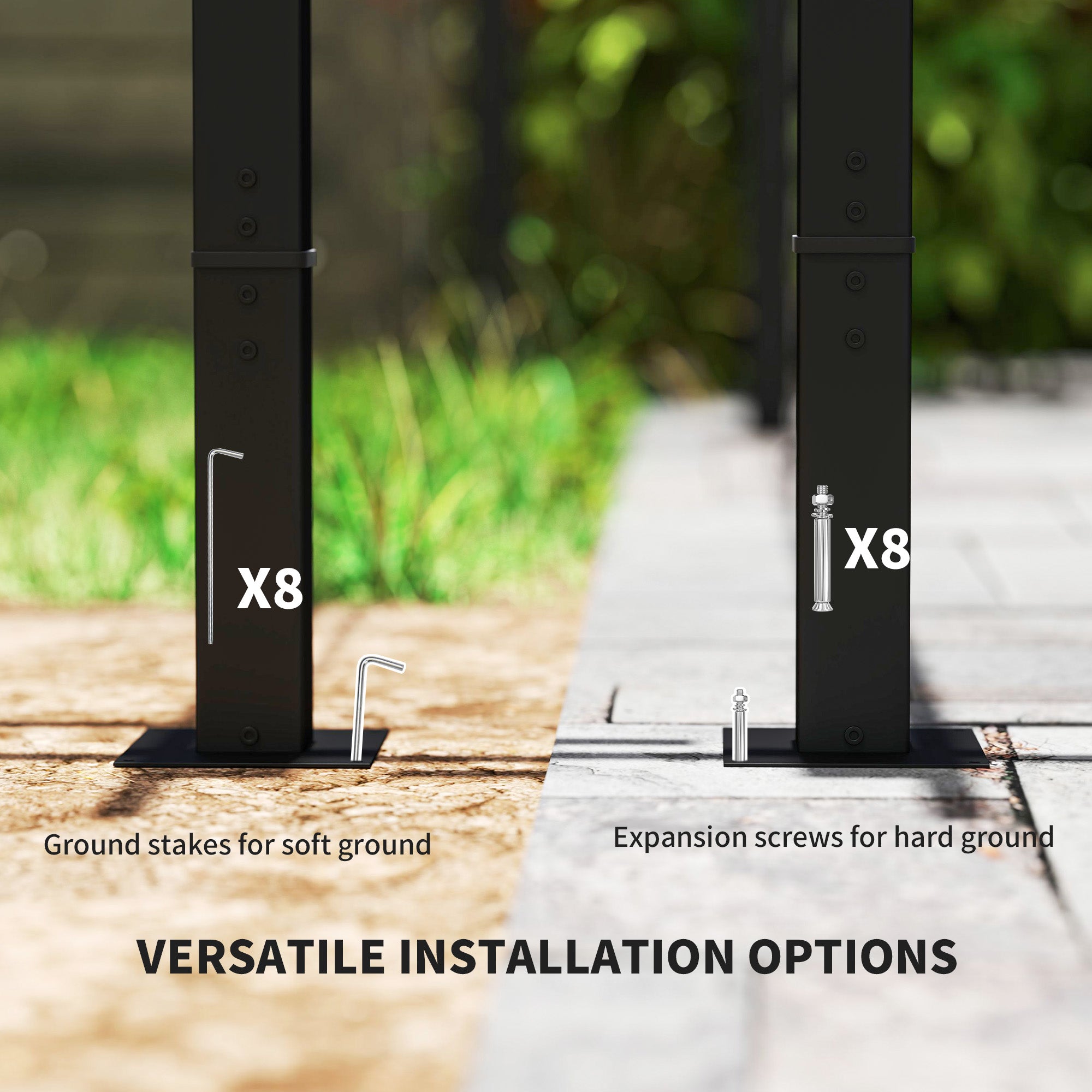 Outsunny 3 x 3 m Retractable Roof Pergola, with Curtains - Dark Grey