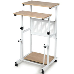 2-In-1 Mobile Lifting Height Adjustable Computer Desk