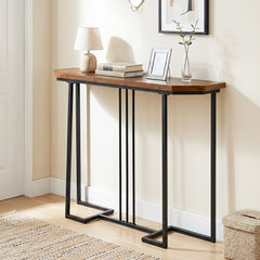 110 CM Narrow Entryway Table with Faux Marble Top for Living Room-Coffee