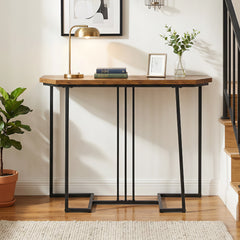 110 CM Narrow Entryway Table with Faux Marble Top for Living Room-Coffee