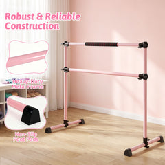 110 KG Max Load Adjustable Ballet Barre and Folding Gymnastics Mat in Pink, image 5