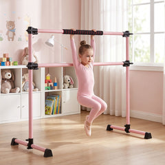 110 KG Max Load Adjustable Ballet Barre for Balance Workout for Strength Training-Pink