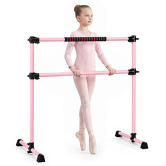 110 KG Max Load Adjustable Ballet Barre for Balance Workout for Strength Training-Pink