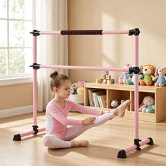 110 KG Max Load Adjustable Ballet Barre for Balance Workout for Strength Training-Pink