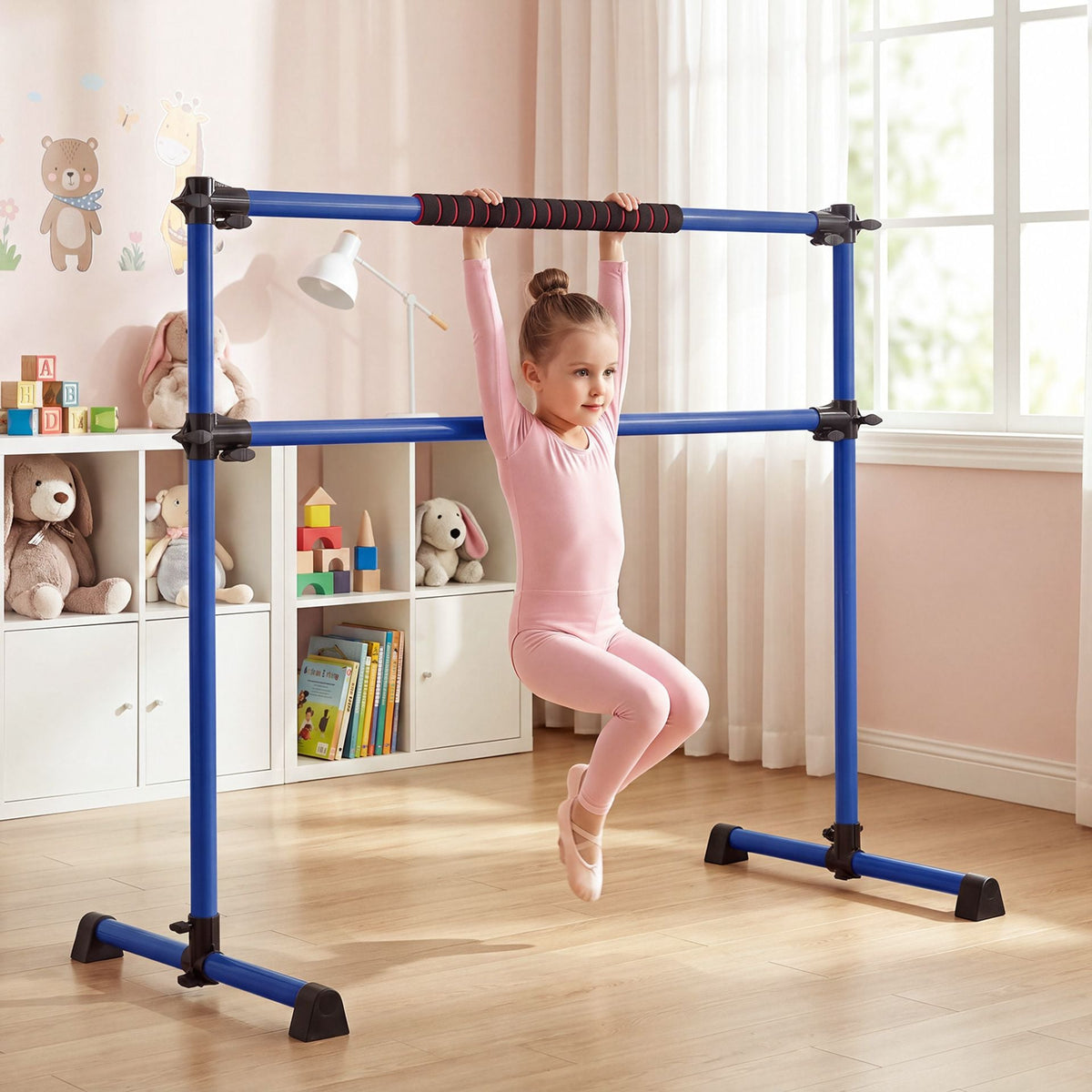 110 KG Max Load Adjustable Ballet Barre for Balance Workout for Strength Training-Purple