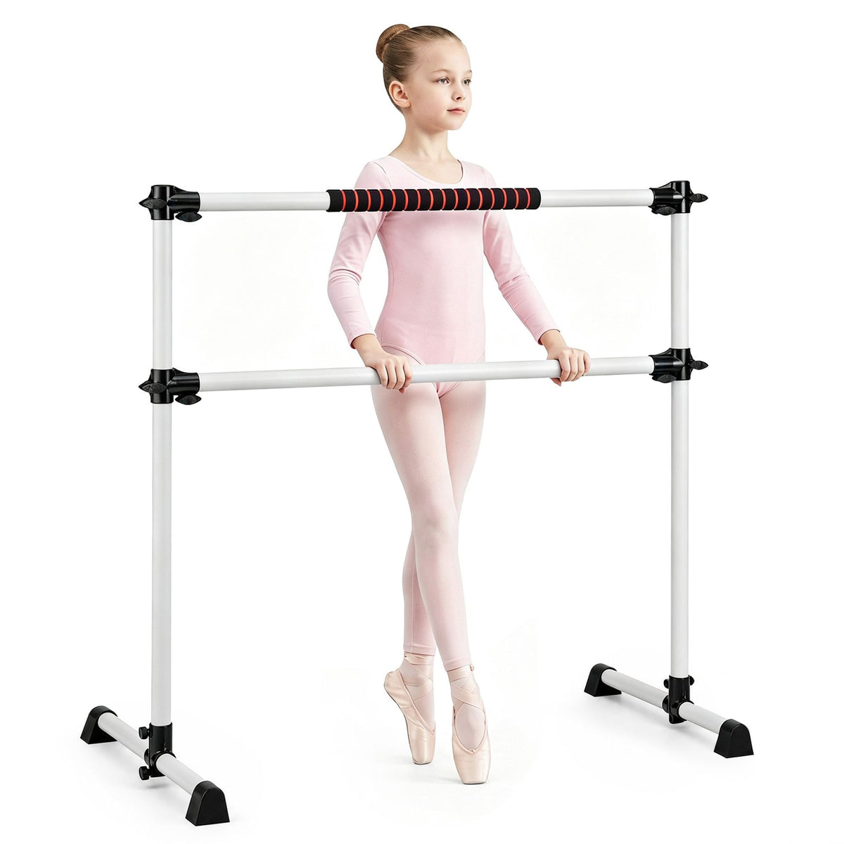 110 KG Max Load Adjustable Ballet Barre for Balance Workout for Strength Training-White