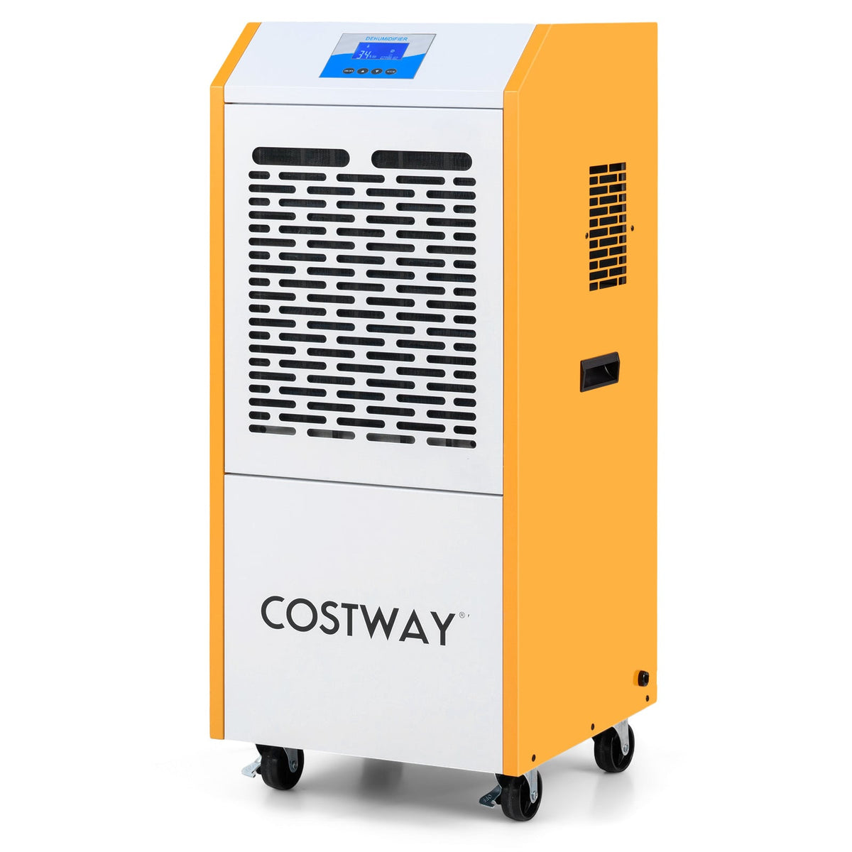 110L/Day Portable Commercial Dehumidifier with Pump Drain Hose-Yellow