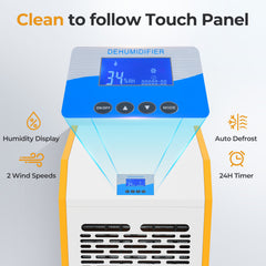 110L/Day Portable Commercial Dehumidifier with Pump Drain Hose-Yellow
