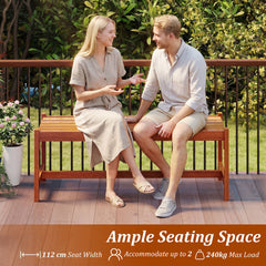 112cm Patio Wood Bench Outdoor Solid Hardwood Dining Bench