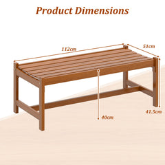 112cm Patio Wood Bench Outdoor Solid Hardwood Dining Bench
