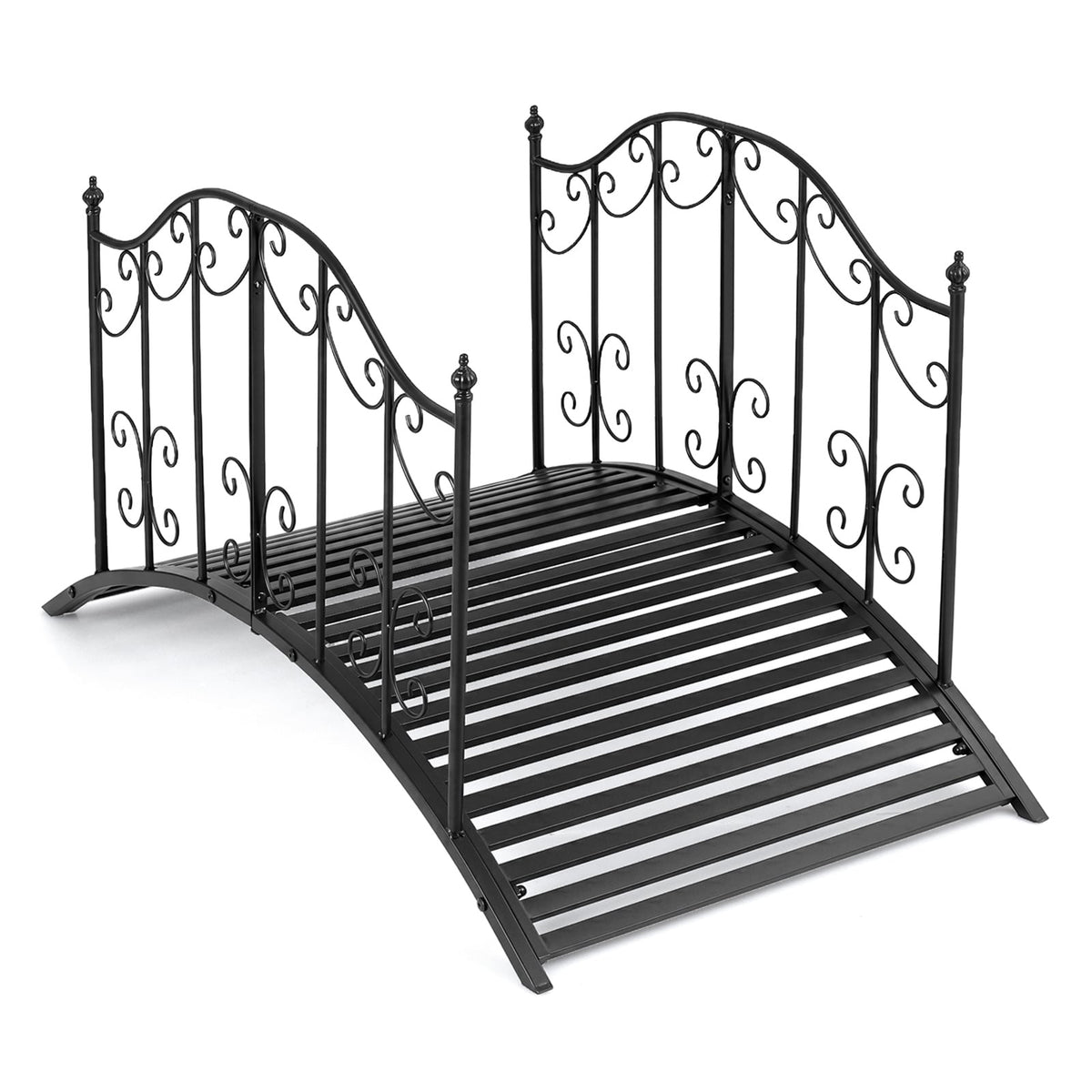 118 cm/101.5 cm Garden Metal Bridge with Dual Patterned Side Rails-M