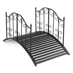 118 cm/101.5 cm Garden Metal Bridge with Dual Patterned Side Rails-M